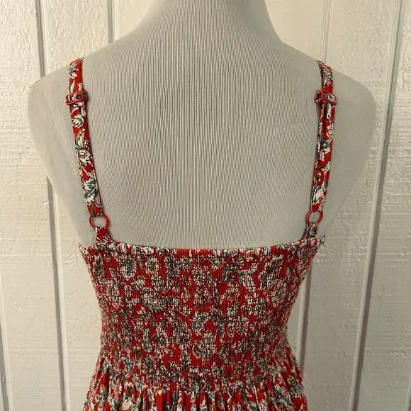 OldNavy Boho Hippie Maxi Dress Women Sleeveless Red Made in India Spring Size XS - Picture 6 of 8